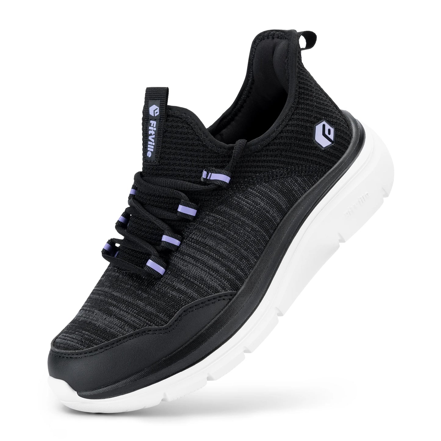 Women's Wide Foot Slip-On Sneakers Hands-Free Running Shoes Walking Shoes for Fat Feet Flat Feet Plantar Fasciitis
