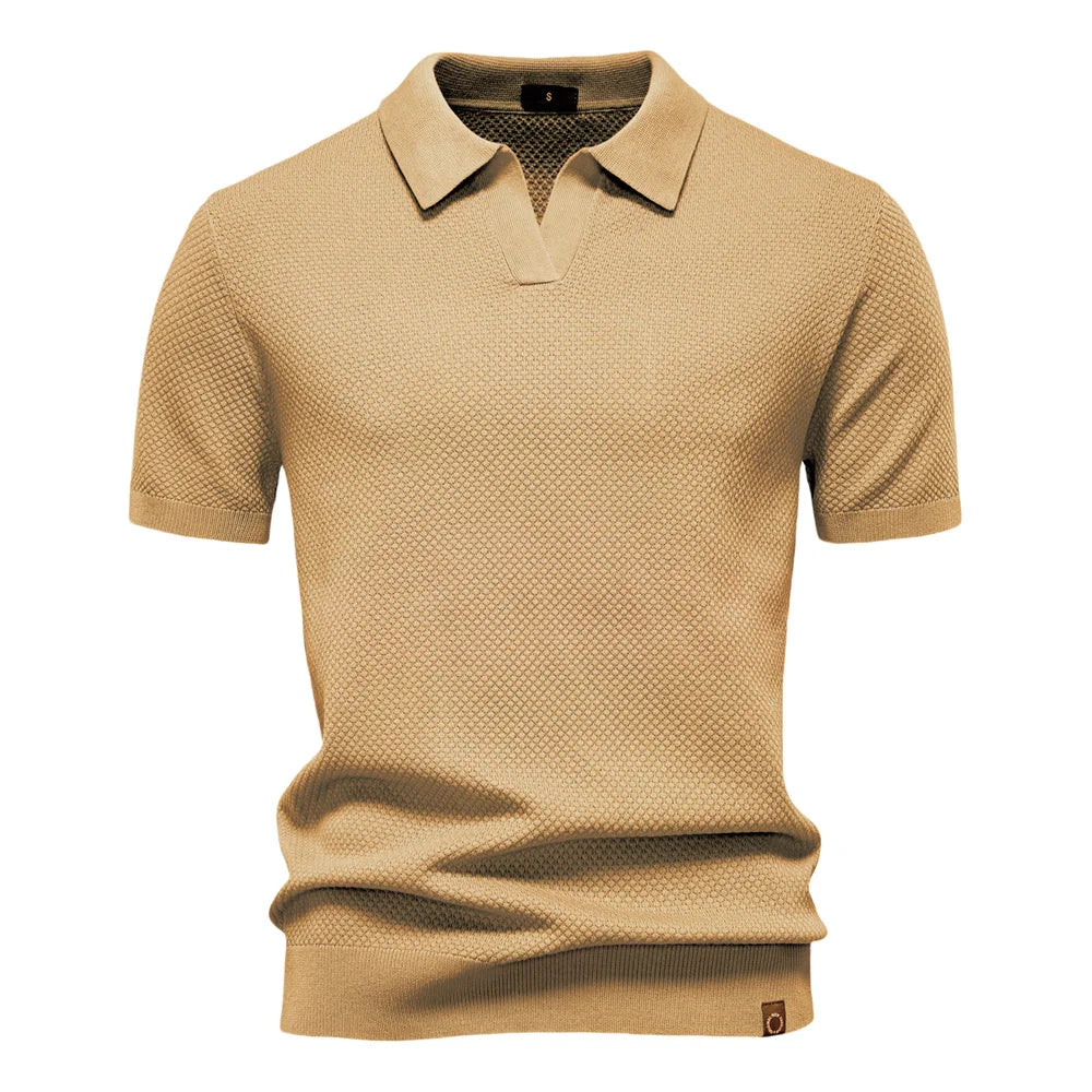 Men's Summer Breathable Polo Shirt Short Sleeve Solid Colour Casual Polo Shirts for Men Lightweight Stretch Polo 