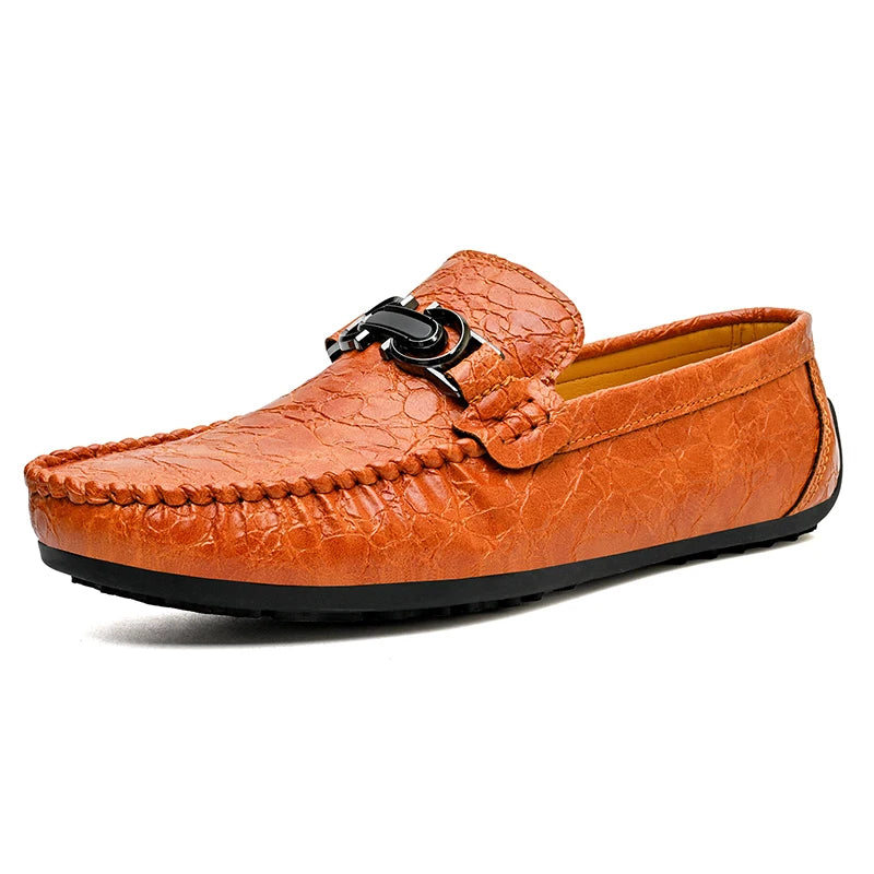 Fashionable Men Business Formal Shoes Slip-on Male Lazy Person Walking Loafers Luxury Brand Adult Leisure Driving Shoes