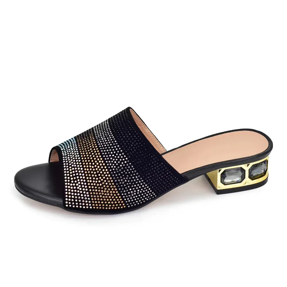 2025 Classic Design Italian-Styled Lady Shoes With Low Heel Suitable for Summer Mules Comfy Sandals and Bride Party Pumps