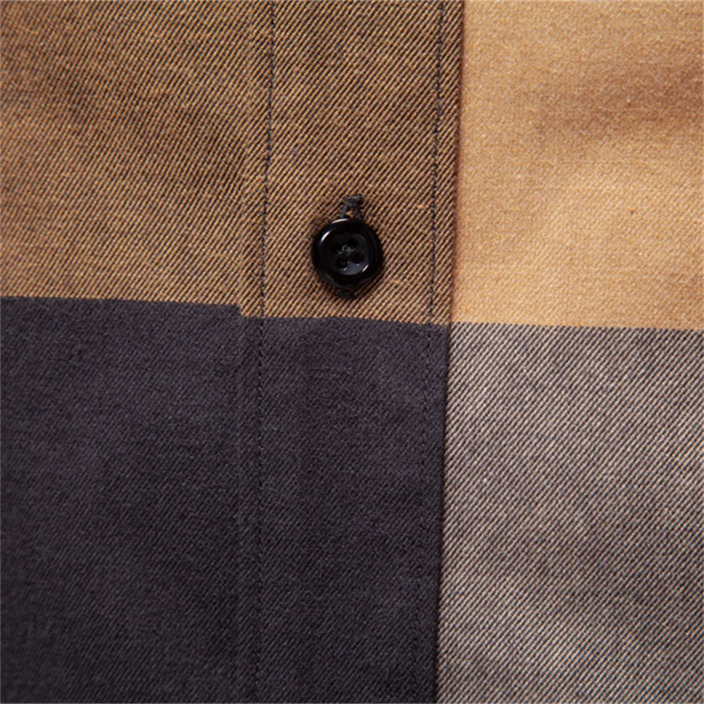 Men's Classic Plaid Shirt 100% Cotton Long Sleeve Autumn Winter Thickened Office Formal Business Executive Shirts For Men