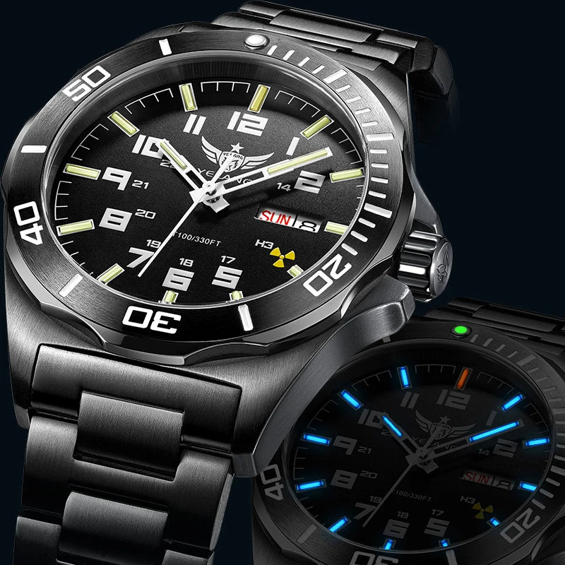 Yelang V1019 44MM Men's Mechanical Automatic Watch NH36 Movement 300M Waterproof Sapphire Lens 10BAR Deep Diving Stainless Steel Watch