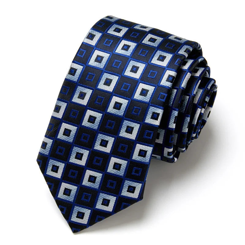 Men's Business Neckties Men's Stripe Plaid Floral Blue Wedding Ties Jacquard Woven Men Neck Jacquard Ties Vintage Accessories
