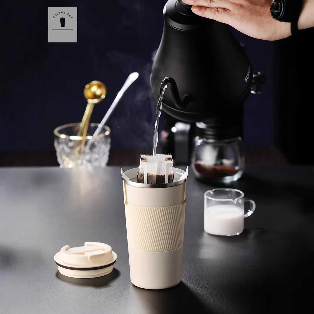 316 Stainless Steel Ceramic Insulated Travel Mug with Handle – Leakproof, Heat-Resistant, Car Cup Holder Friendly – Premium