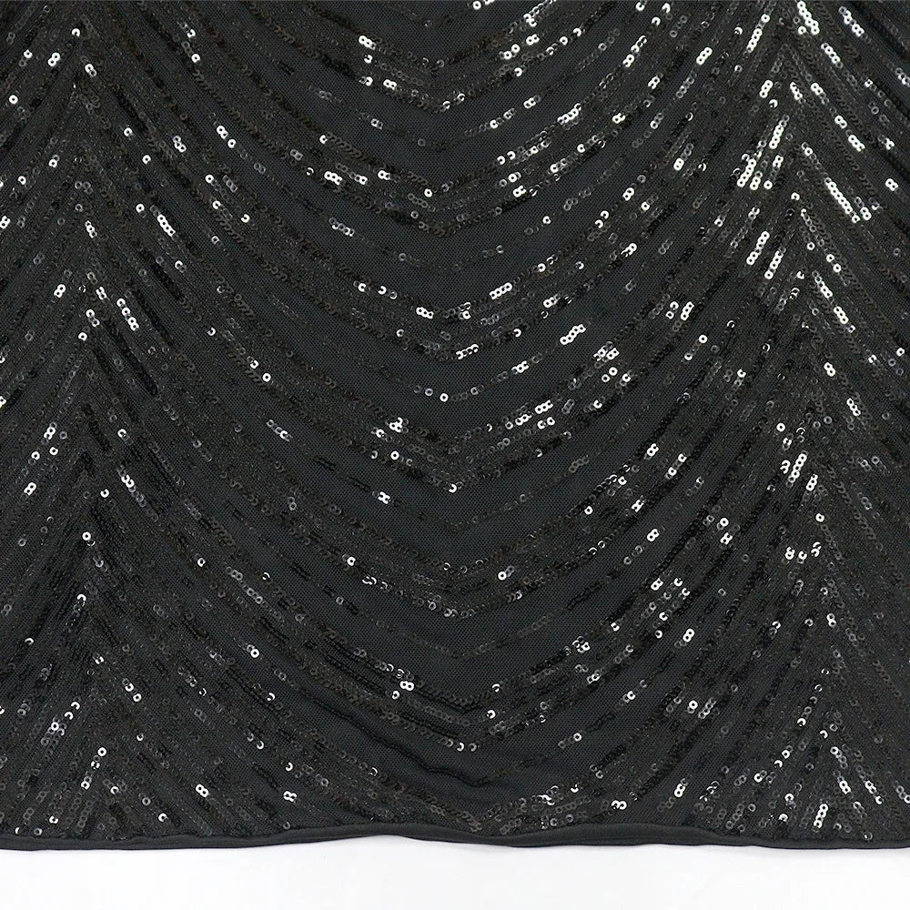 Women's Sexy Solid Color Sequin Decor Sleeveless Backless Bandeau Party Dress