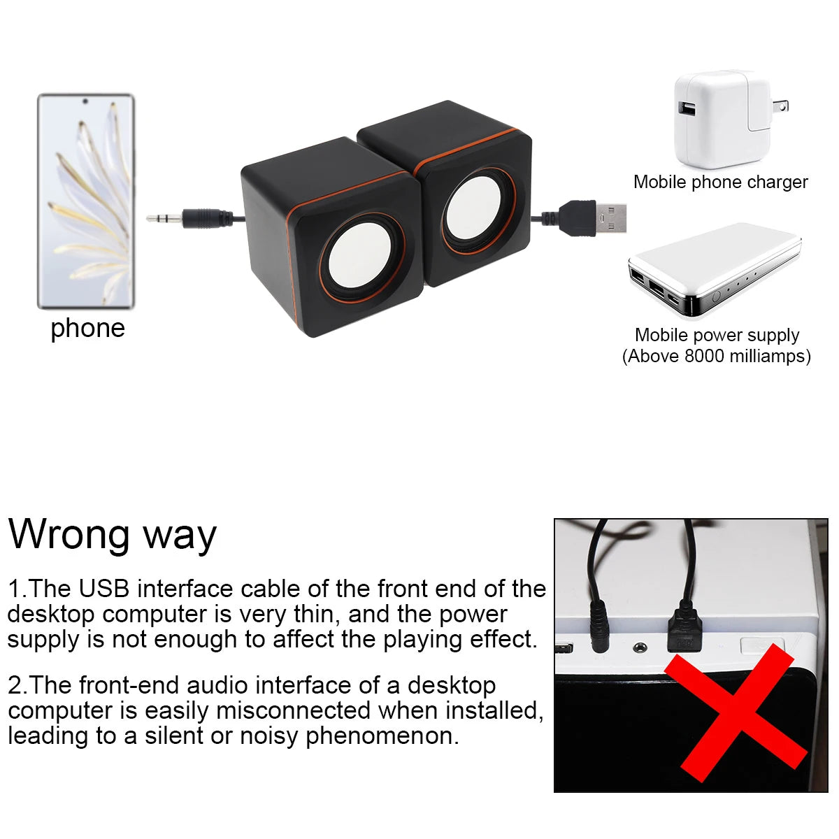 101Z 6W USB 2.0 Mini Draagbare Luidsprekers Computer Soundbox met 3,5mm Stereo Jack en USB-voeding voor PC Laptop Smartphone