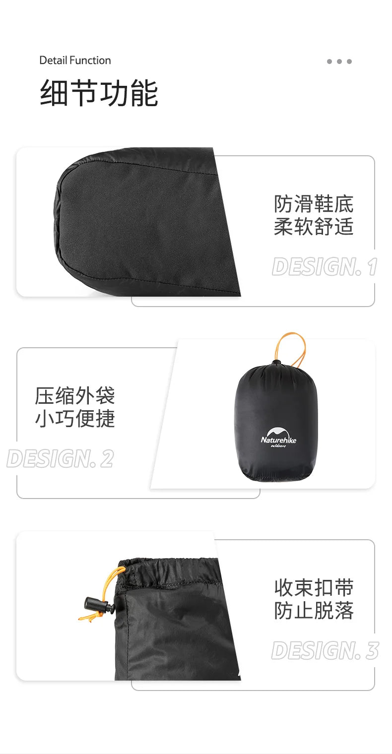 Ultralight Goose Down Foot Cover, Waterproof, Warm, Insulation, Hiking, Camping, Skating, Skiing, Outdoor 50g