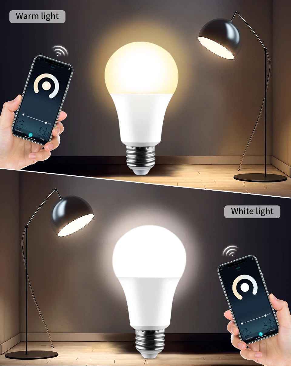 110V 220V E27 WiFi Smart LED-lampen 20W 15W 12W LED-lamp Dimbaar APP-spraakbediening Ondersteuning Alexa Google Home Home Lighting