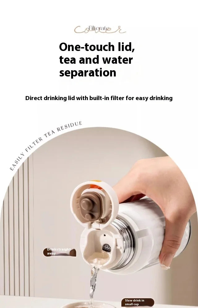 Vakuumisolierte Thermosflasche aus Edelstahl 316 – 24/12 Stunden Heiß-/Kältespeicherung, auslaufsicher, minimalistisches Design, Reisebecher für Büro und Auto