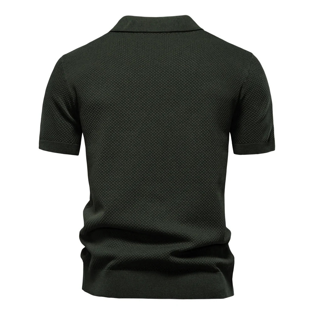 Men's Summer Breathable Polo Shirt Short Sleeve Solid Colour Casual Polo Shirts for Men Lightweight Stretch Polo 