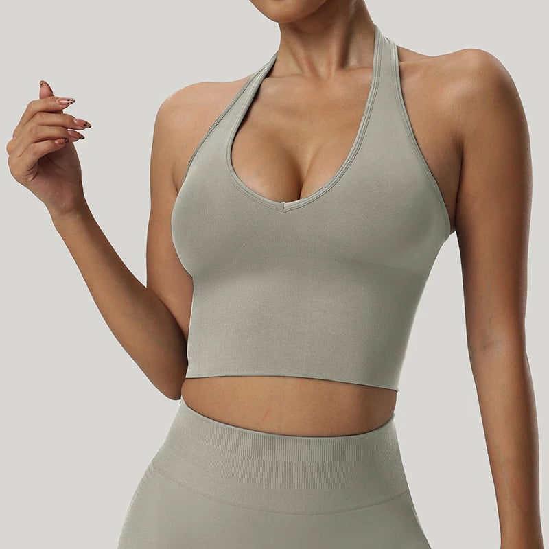 Seamless Sports Bra Women Impact Strappy Gym Top Yoga Activewear Woman Tank Tops Fitness Workout Clothing Gym Sportswear
