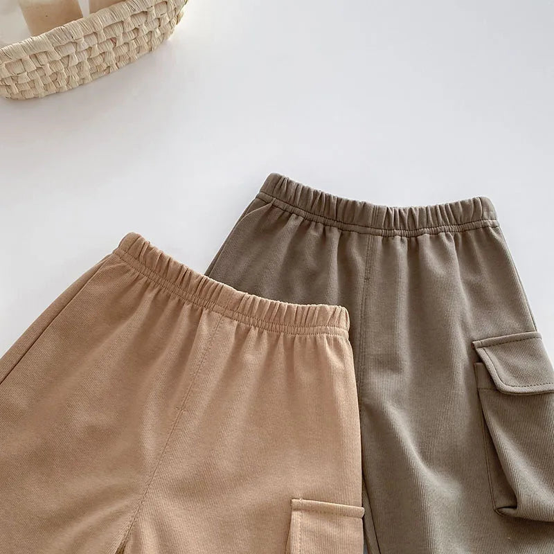 Nieuwe herfst kinderbroeken jongens meisjes effen kleur casual harembroek kinderen baby simplicity cargo broek 0-5T unisex