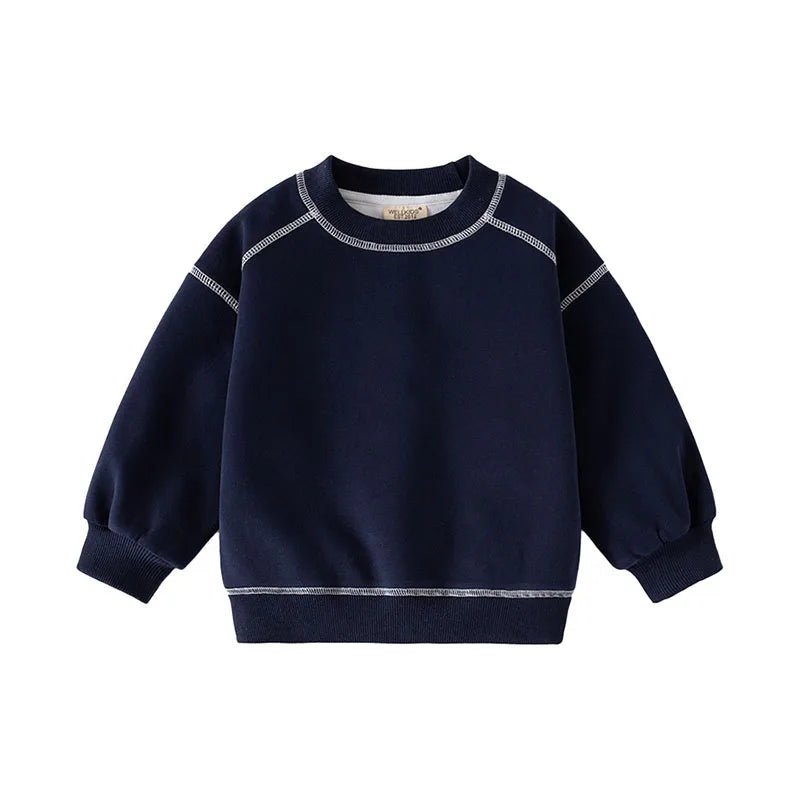 New Spring Kids Hoodie Girls Cute Contrast Colour Pullover Thin Style Children Loose Boys Sweatshirt 2-6T Unisex