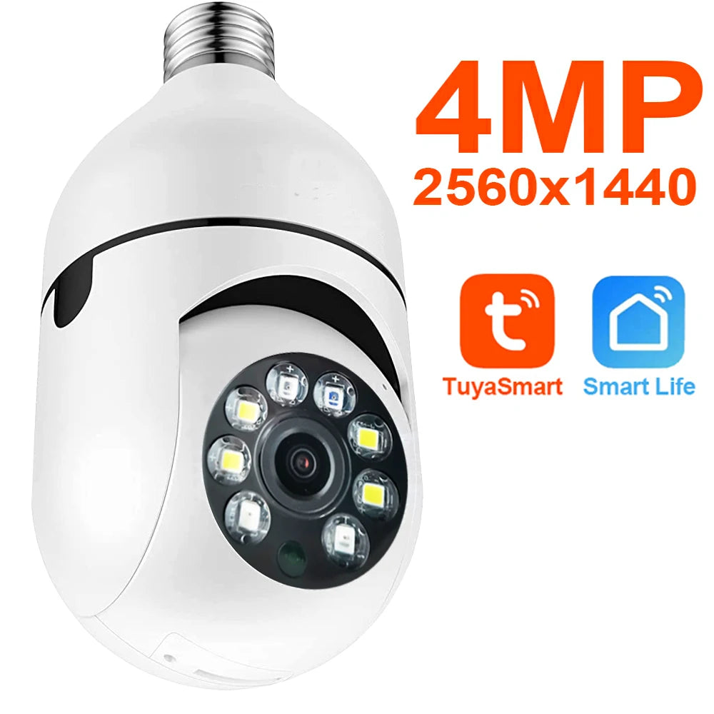 6MP Tuya E27 Bulb Camera WIFI PTZ Videobewaking Babyfoon Kleur Nachtzicht Binnen Smart Life APP Bediening IOS Android