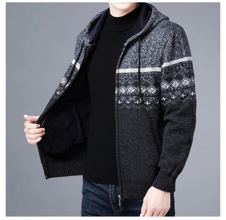 Men's High Quality Hooded Casual Cardigan, Patchwork Jacket, Male Outerwear, and Windbreaker Coats