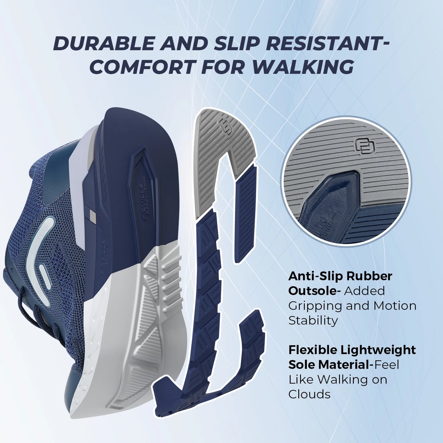 Men's Casual Sport Shoes Light Sneakers Lightweight Anti-slip Athletic Jogging Shoes For Swollen Feet Arch Support