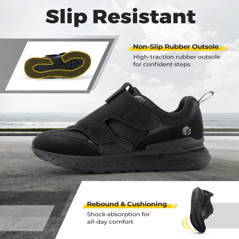 Men's Diabetic Shoes Wide 2E Slip-On Suitable For Swollen Feet Walking Shoe With Arch Support For Foot Pain Relief