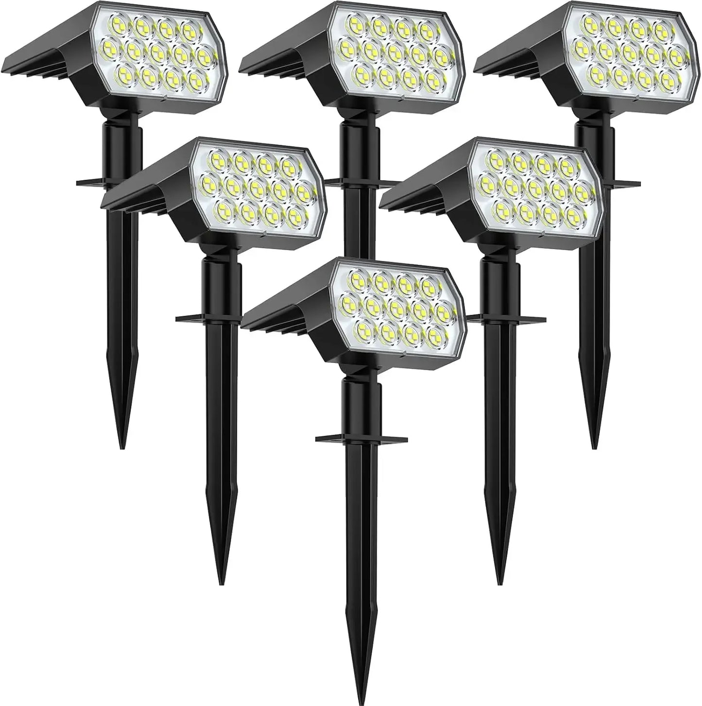 52 LED-Solarstrahler für den Außenbereich, IP65, wasserdicht, mit 3 Modi, Landschaftsbeleuchtung für Gehwege, Hof, Garten