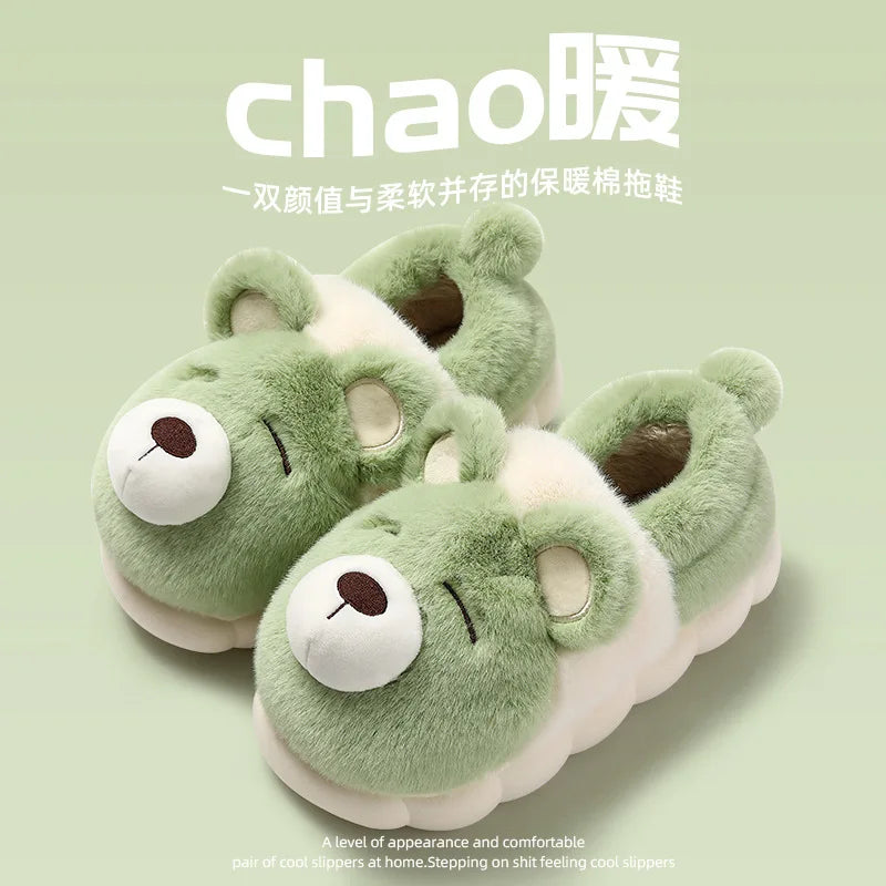 Unisex Slippers House Shoes Cartoon Children Winter Shoes Warm Anti-Slip Soft Bottom Shoes For Boys & Girls Size 36-45