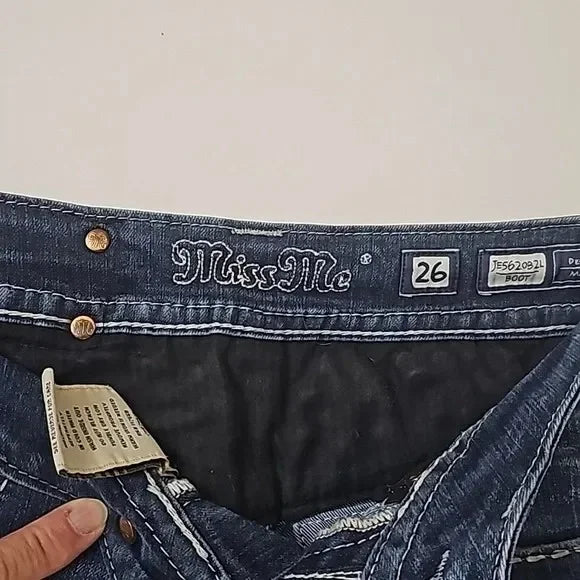 Women's Gothic Jeans Y2K Clothes Harajuku Hip Hop Pocket Embroidery Vintage Dark Blue Baggy Jeans High Waist Slim Flared Trousers