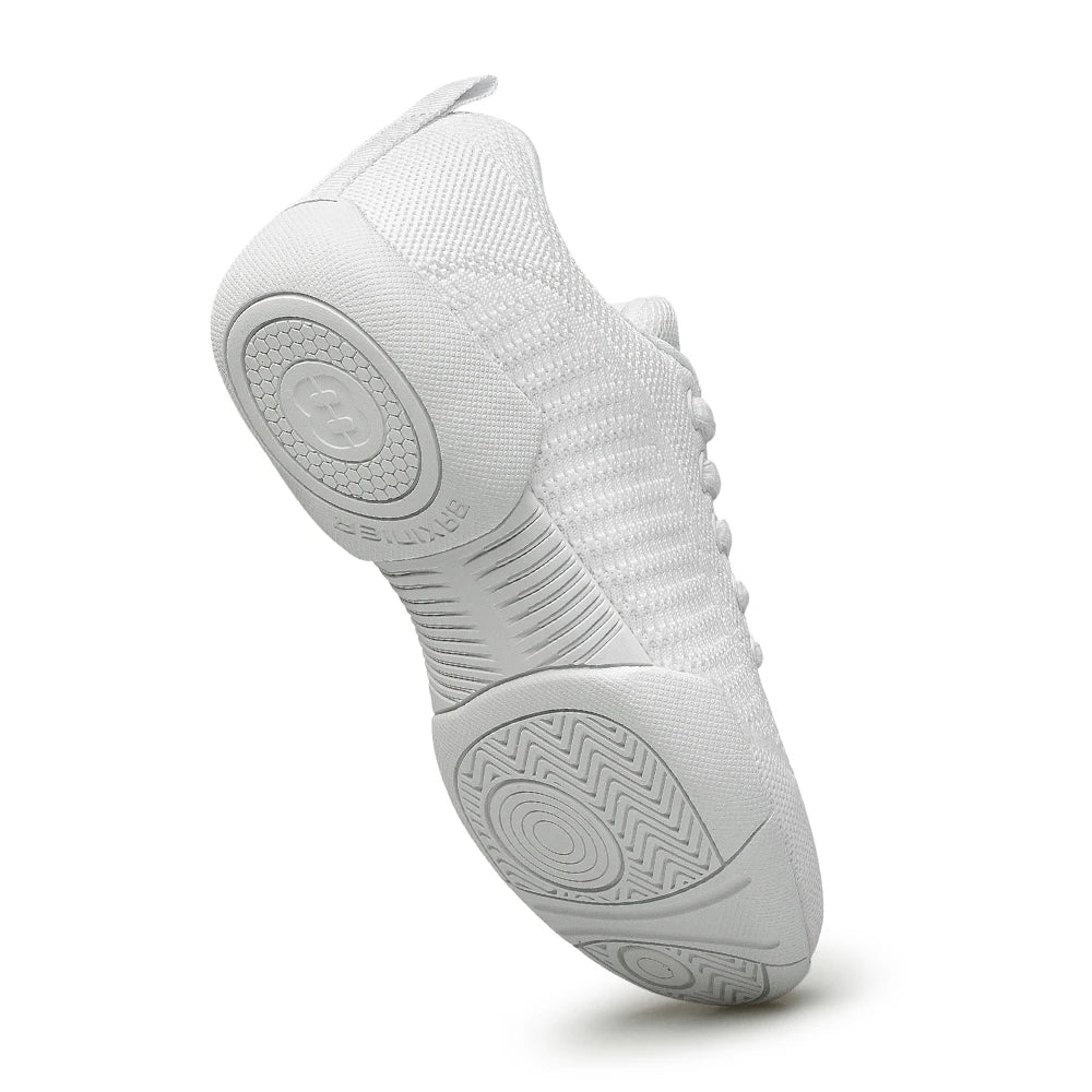 Girls White Cheer Shoes Trainers Breathable Kids Training Dance Shoes Lightweight Youth Cheer Competition Sneakers