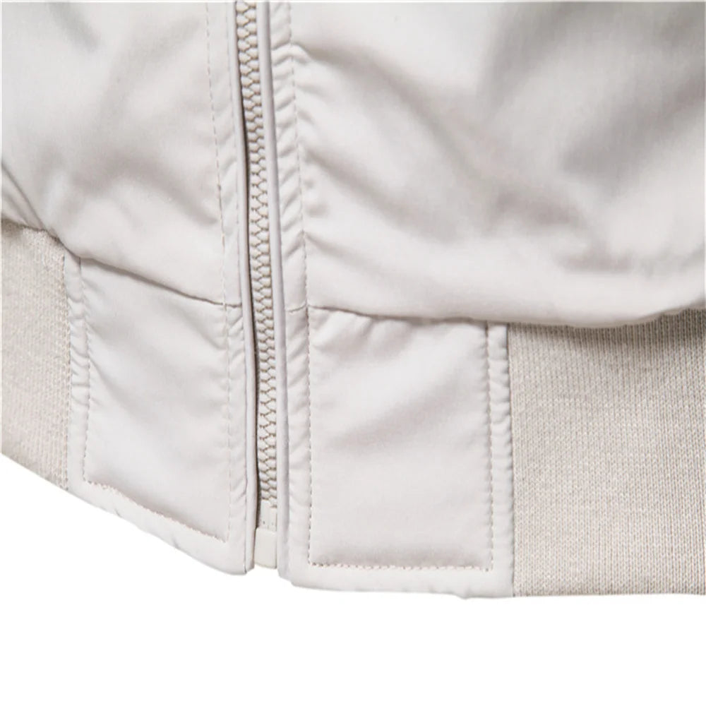 Solid Colour Baseball Jacket Men's Casual Stand Collar Bomber Men's Jackets Autumn High Quality Slim Fit Jackets for Men