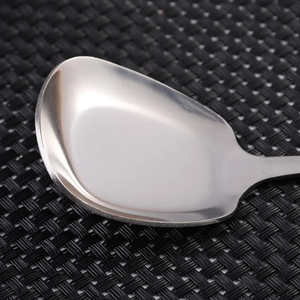 1/2PCS Thicken Long Handle Spoon Stainless Steel Soup Scoop Rice Hot Pot Round Head Spoon Home Kitchen Tableware Cooking Utensil
