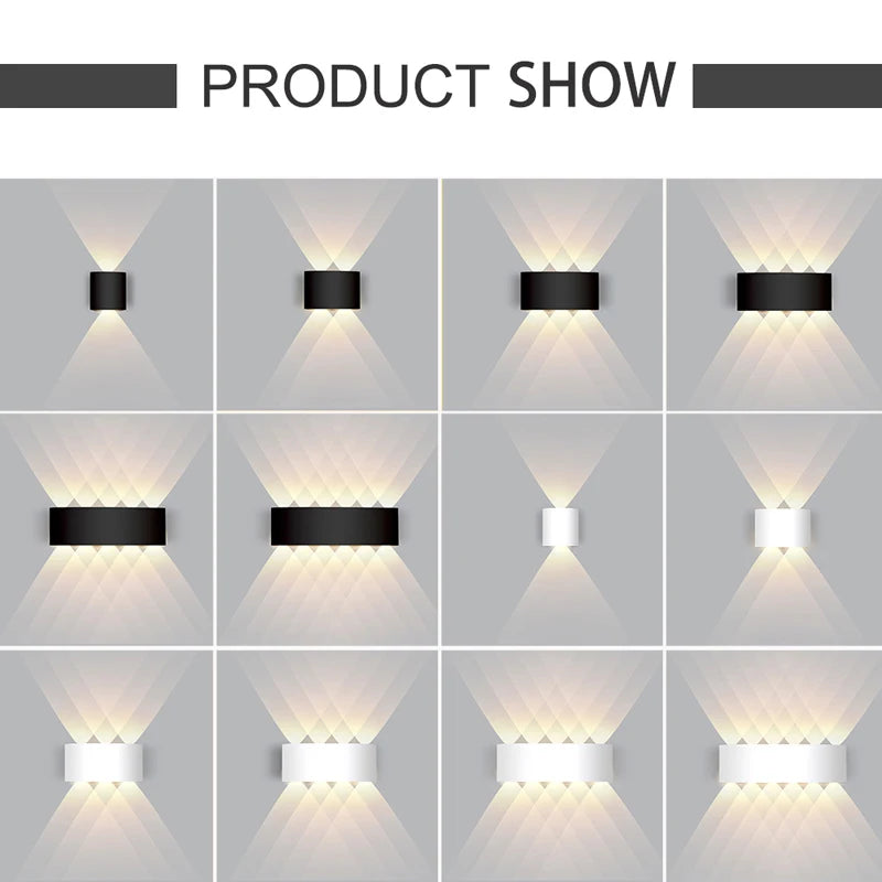 Aluminium binnenwandlamp, waterdichte IP65 LED-wandlamp, buitenverlichting voor in de tuin, slaapkamer, woonkamer, loft, decoratie, trapverlichting