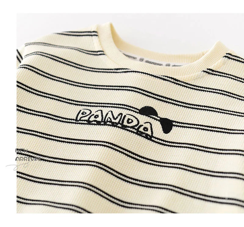 New Spring Kids Hoodie Children Cute Waffle Stripe Sweatshirt Girls Boys Thin Casual Design Pullover Shirt 1-5Y Unisex
