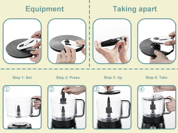 8 in 1 2L Capaciteit 800W met Kan Thuis Keukenmachine Hakmolen Mixer Elektrische Blender Sapcentrifuge