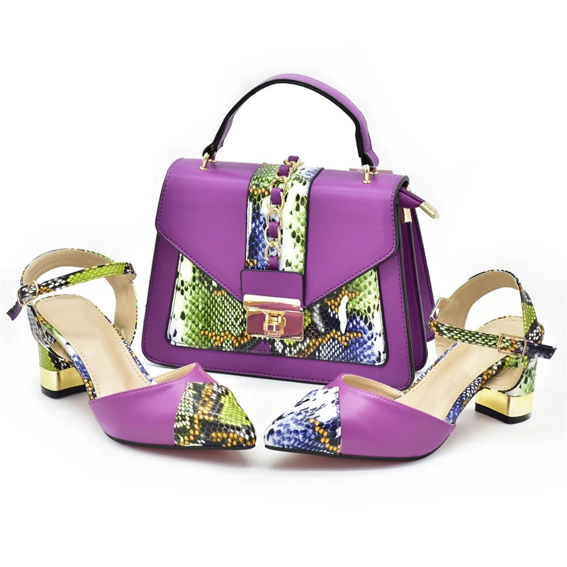 Women's Designers Italian Shoe and Bag Set for Nigerian Ladies' Luxury Party Shoes With Sexy High Heels