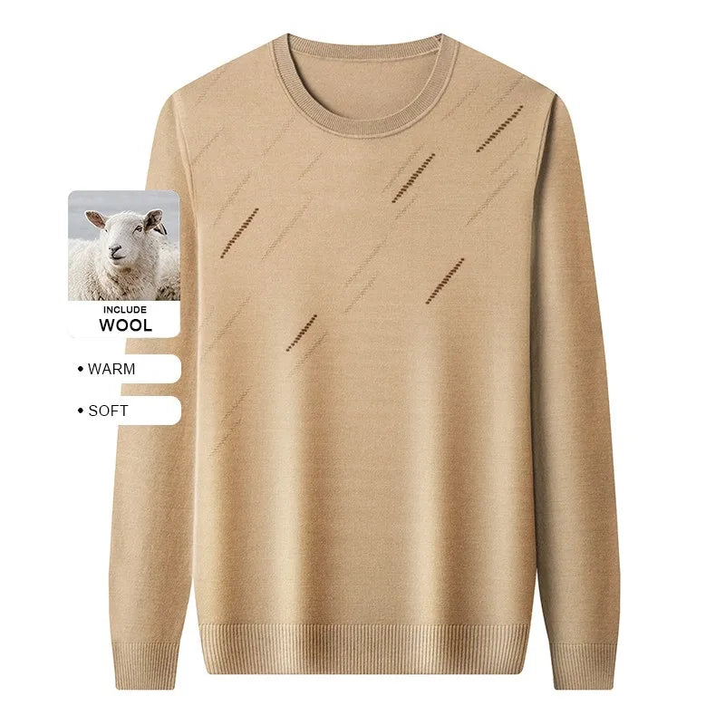 Men's High-End Woollen Designer Knitted Pullover Sweater, Casual Graphic Trendy Korean Brand, and Male Jumpers