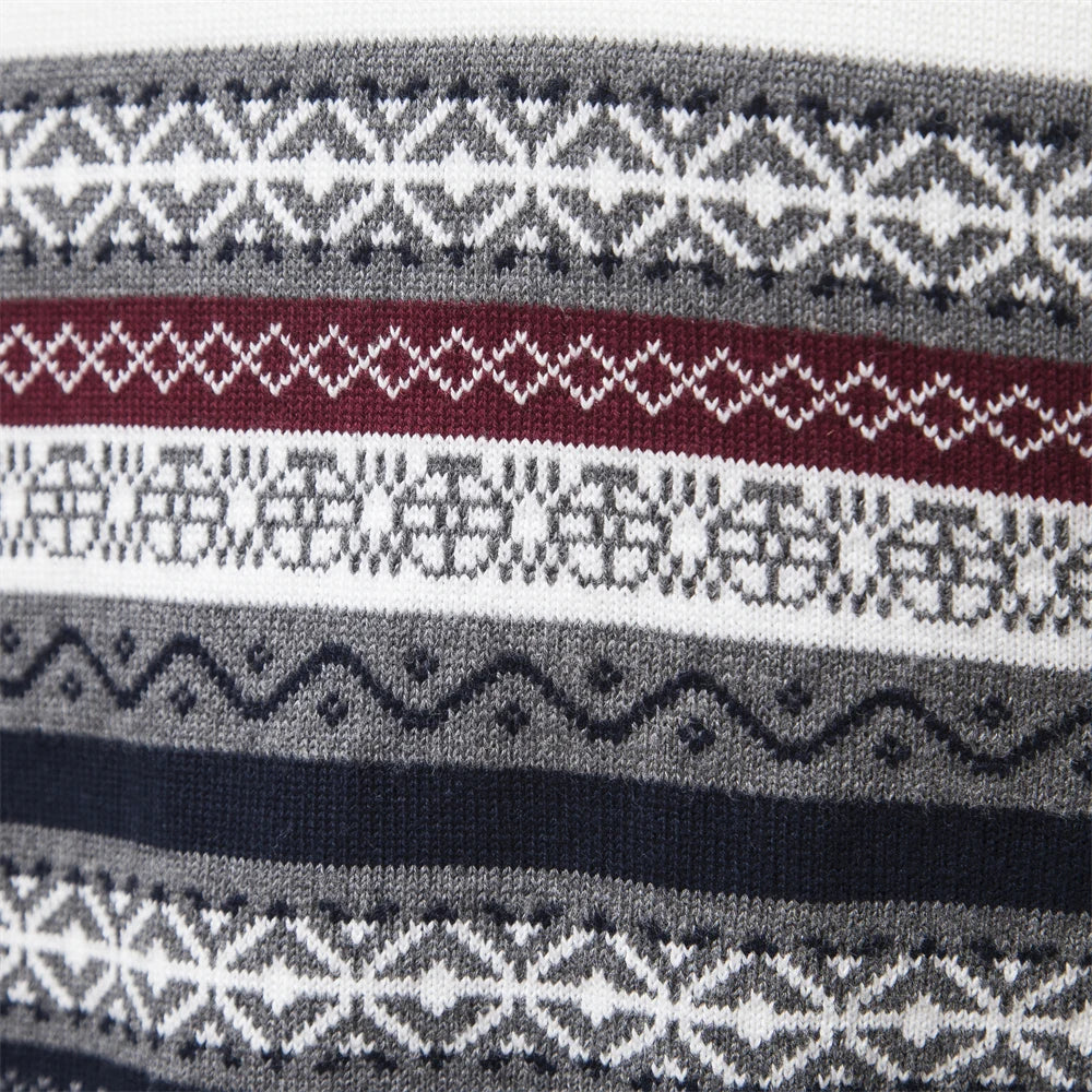 Men's Autumn High Quality Zipper Pullers Warm Winter Cotton Sweaters for Men Ethnic Patterns Casual Male Sweater
