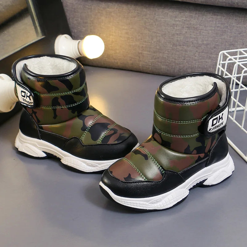 Kids' Casual Shoes Snow Boots Ankle Boots PU Leather Winter Shoes Velcro Anti-Slip Warm Shoes For Girls Size 26-37