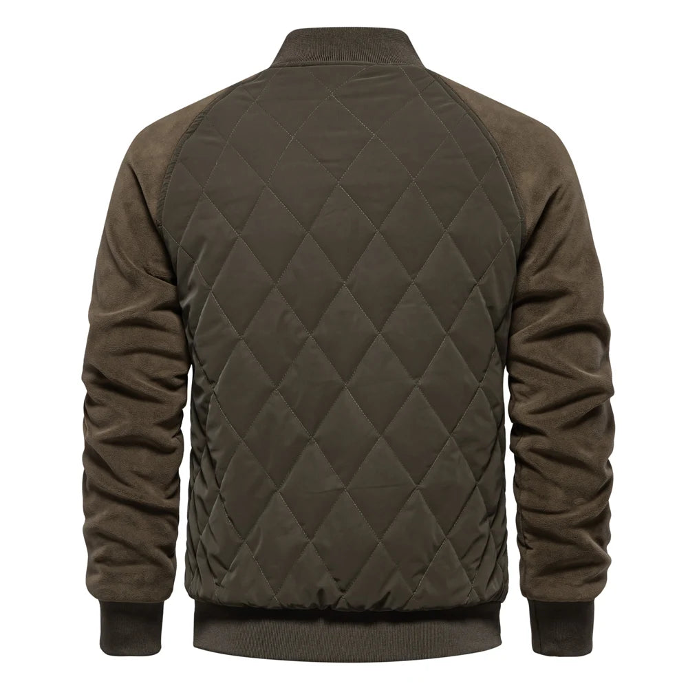 Men's Patchwork Thick Fleece Lined Baseball Bomber Jacket Winter Warm Outwear Jackets Coats for Men