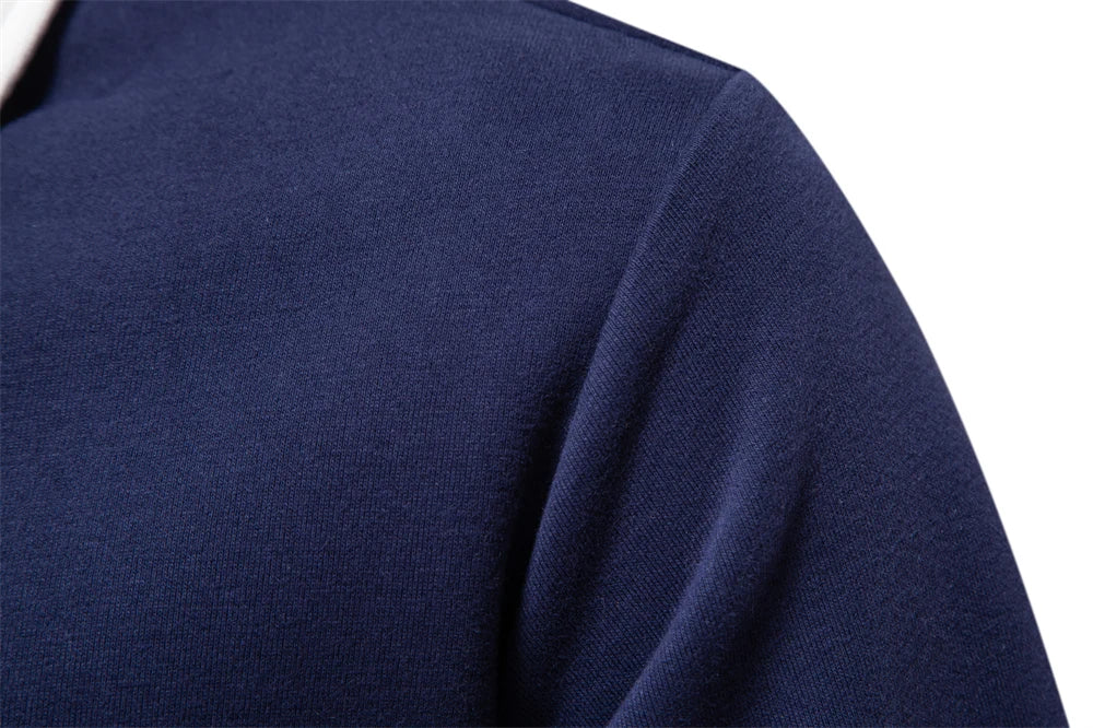 Autumn Fashion Design Polo Neck Sweatshirts For Men Casual and Social Wear Quality Cotton Sweatshirts