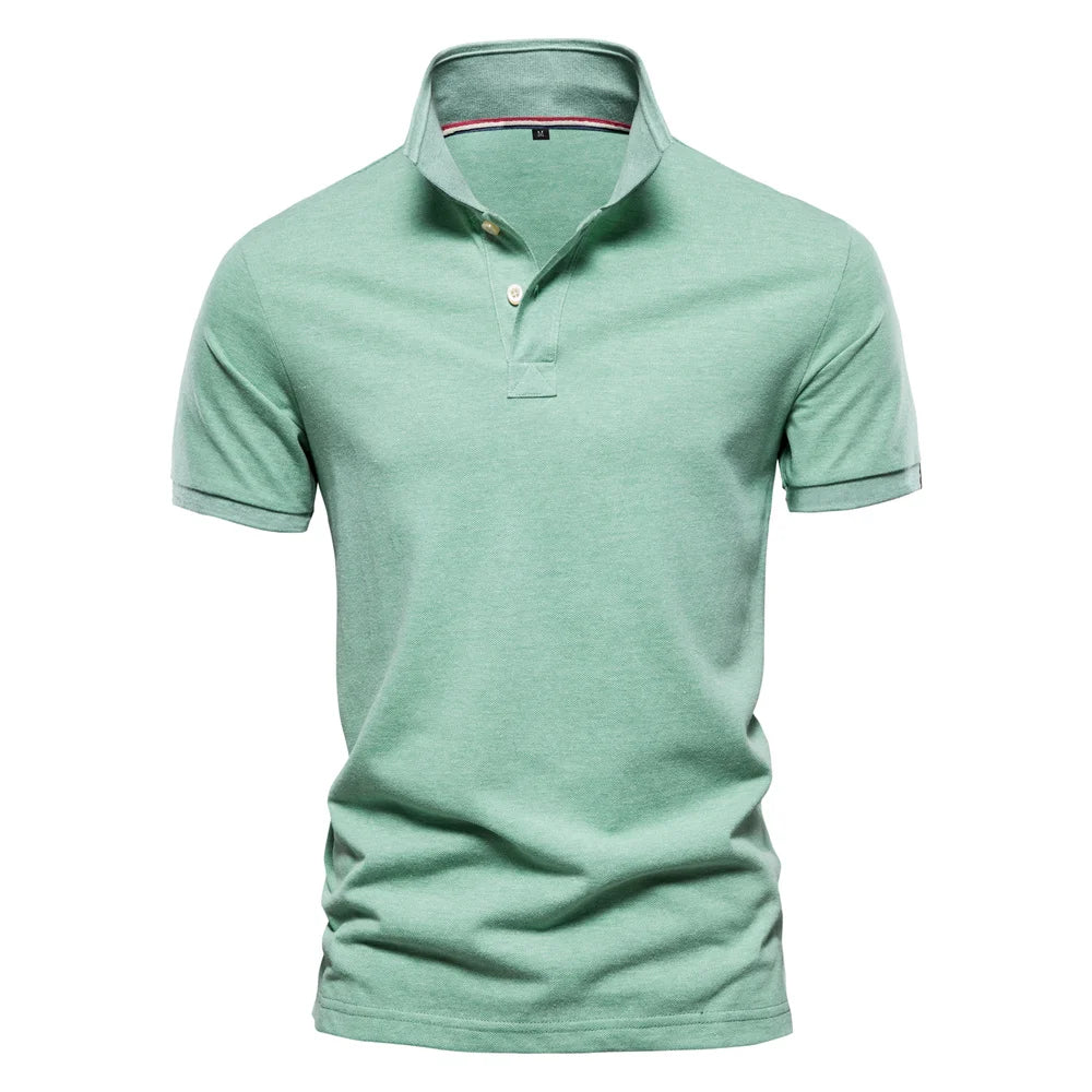 Men's Cotton Polos Solid Colour Classic Polo Shirt Men Short Sleeve Top Quality Casual, Business, & Social Polo Shirt