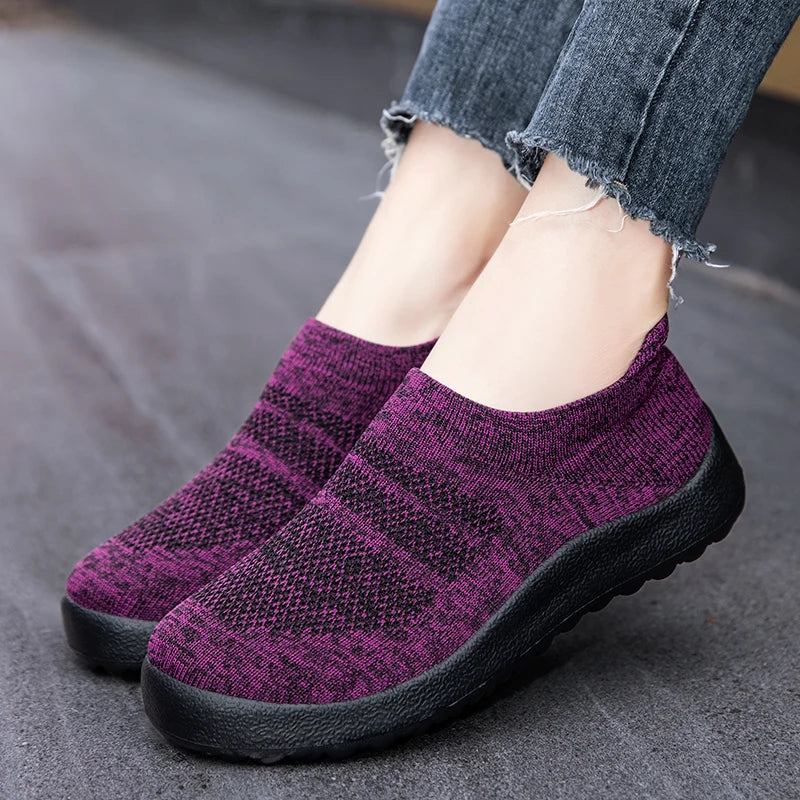 Women Fashion Sneakers Slip On Platform Sneakers Walking Women's Sneakers Plus Size Ladies Vulcanize Shoes Tenis Feminino