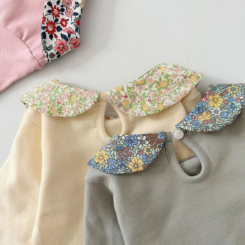 New Spring Baby Shirt Girls Cute Floral Blouse Toddler Outwear Clothes Infant Tops 0-2Y Girls