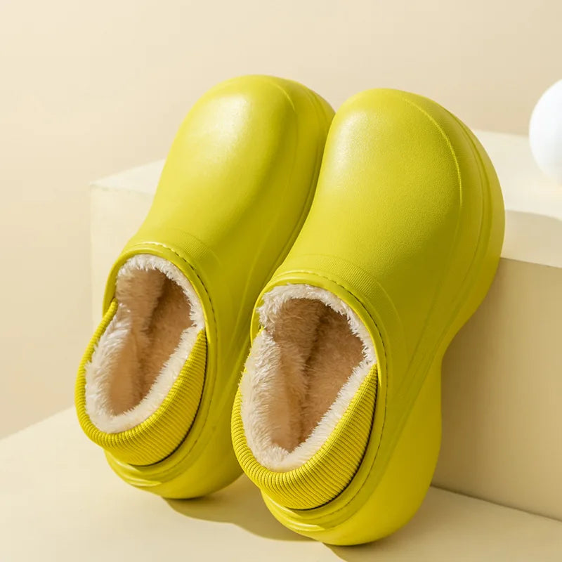Women's Winter Warm Flat Slippers With Soft Fluffy Cosy Cotton Thick Bottom and Non-Slip Sole Suitable For Home and Outdoor Use Ladies Shoes
