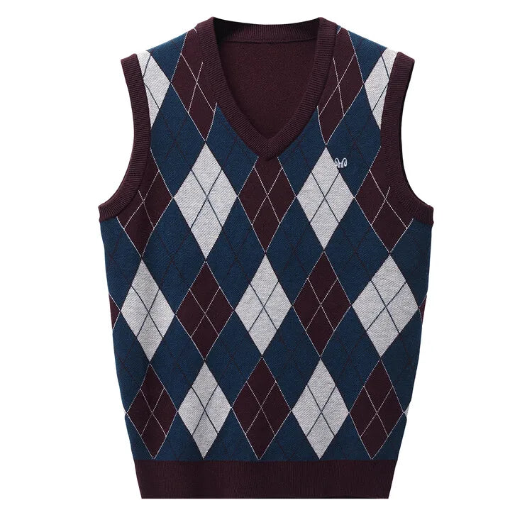 Unisex Autumn and Winter Warm Vest, Stylish Slim-Fit V-neck Sweater Stretch Suitable For Students S-3XL