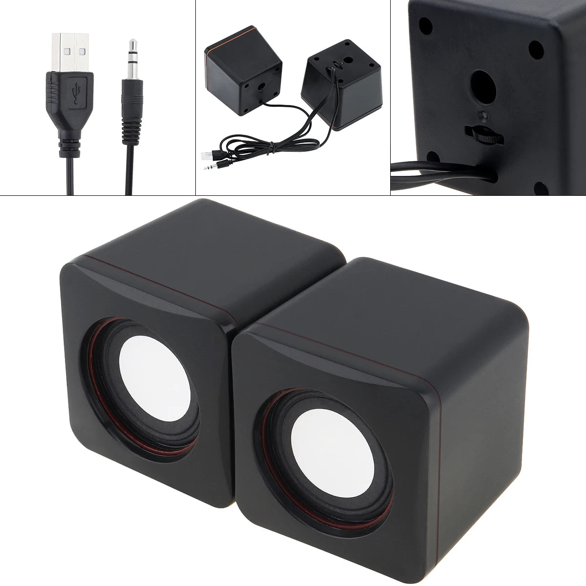 101Z 6W USB 2.0 Mini Draagbare Luidsprekers Computer Soundbox met 3,5mm Stereo Jack en USB-voeding voor PC Laptop Smartphone