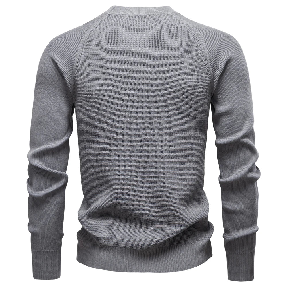 2025 Men's Henley Collar Polo Shirt Solid Colour Long Sleeve Premium Brand Design For Men