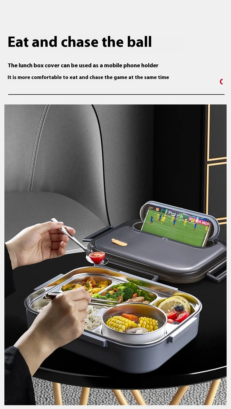 Extra grote geïsoleerde, luchtdichte lunchbox van roestvrij staal (316) van voedingskwaliteit - magnetronbestendig voor kantoorpersoneel en studenten