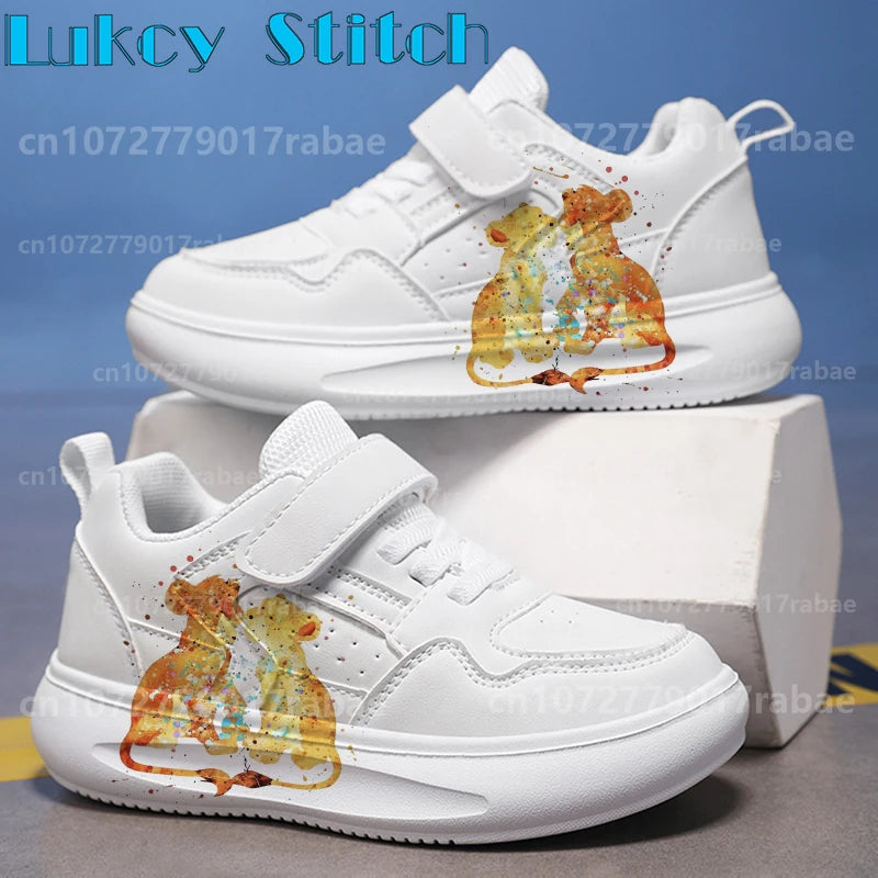 Lion King Fashion Girl Boy Shoes For Children Running Minnie Children Students Shoes Kids Casual Sports Board Sneakers Gift