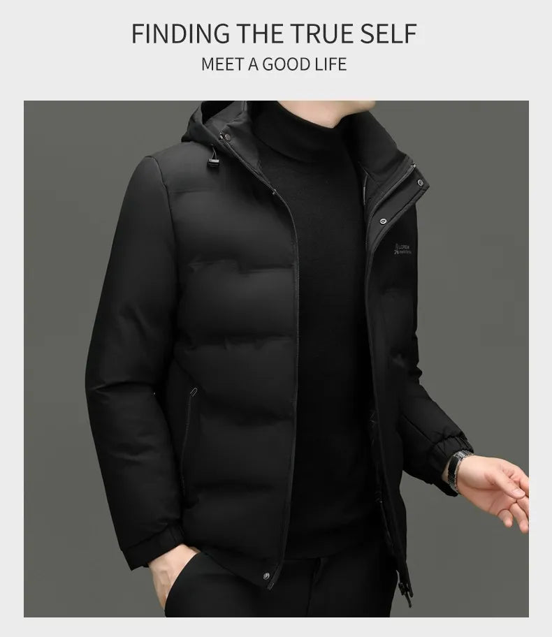 Men's Top Grade Designer Winter Brand Parka Jacket Casual Fashion Windbreaker Hooded Thick Bubble Male Coats