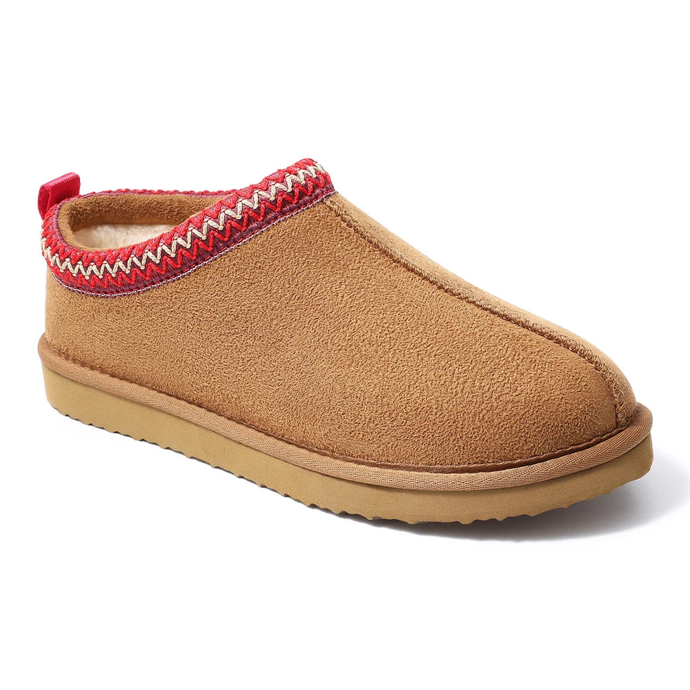 Women's Winter Fluffy Slippers Fashion Brand Plush Lined Ankle Snow Boots Outdoor and Indoor Non-slip Faux Suede Fuzzy Slippers