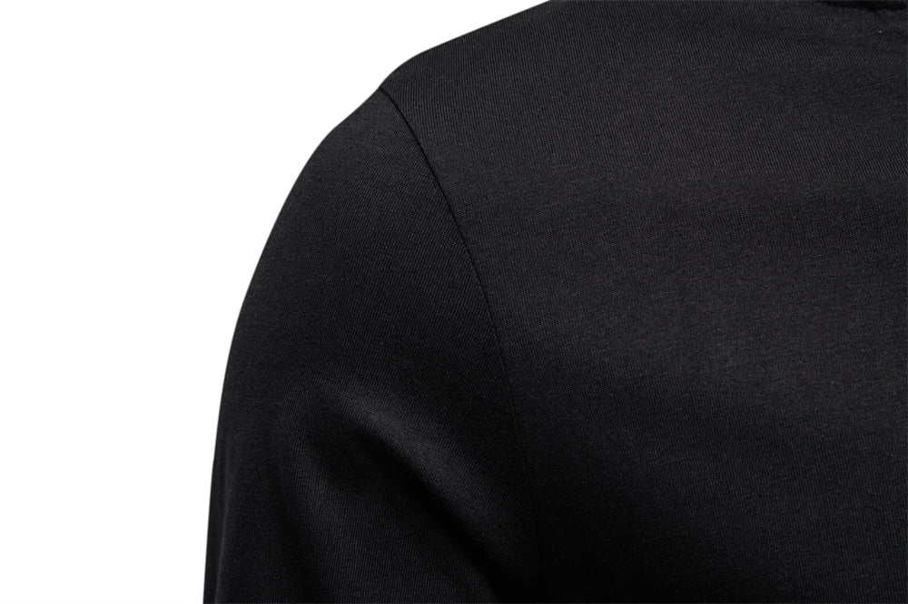 Men's High Quality Long Sleeve T-Shirt Fashion Pure Cotton Henley Collar Long Male T-Shirt
