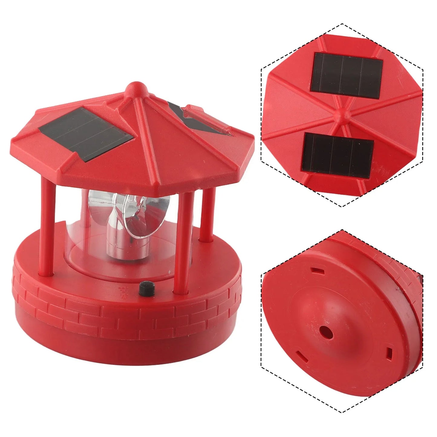 LED Solar Lighthouse Outdoor Garden Waterproof Street Lamp 360-Degree Rotating Landscape Light Garden Lawn Lamp Home Decor
