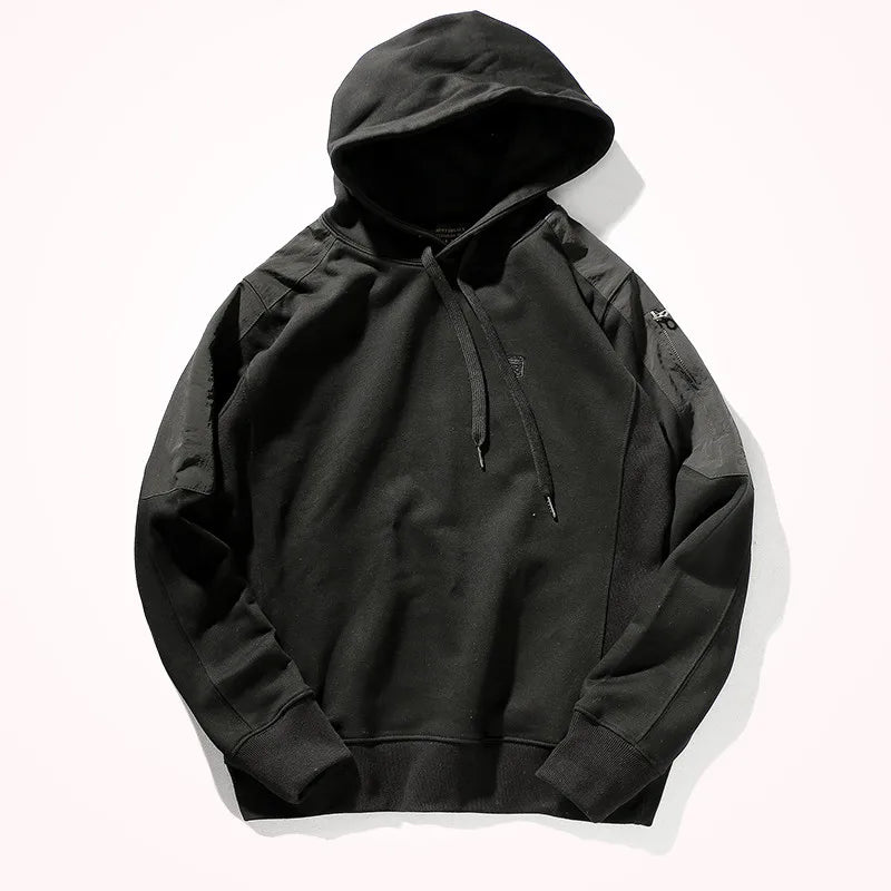 9040# Herfst- en wintermode 100% katoenen badstof plus fluwelen hoodies voor heren Dikke slanke hoodie met capuchon Sportkleding